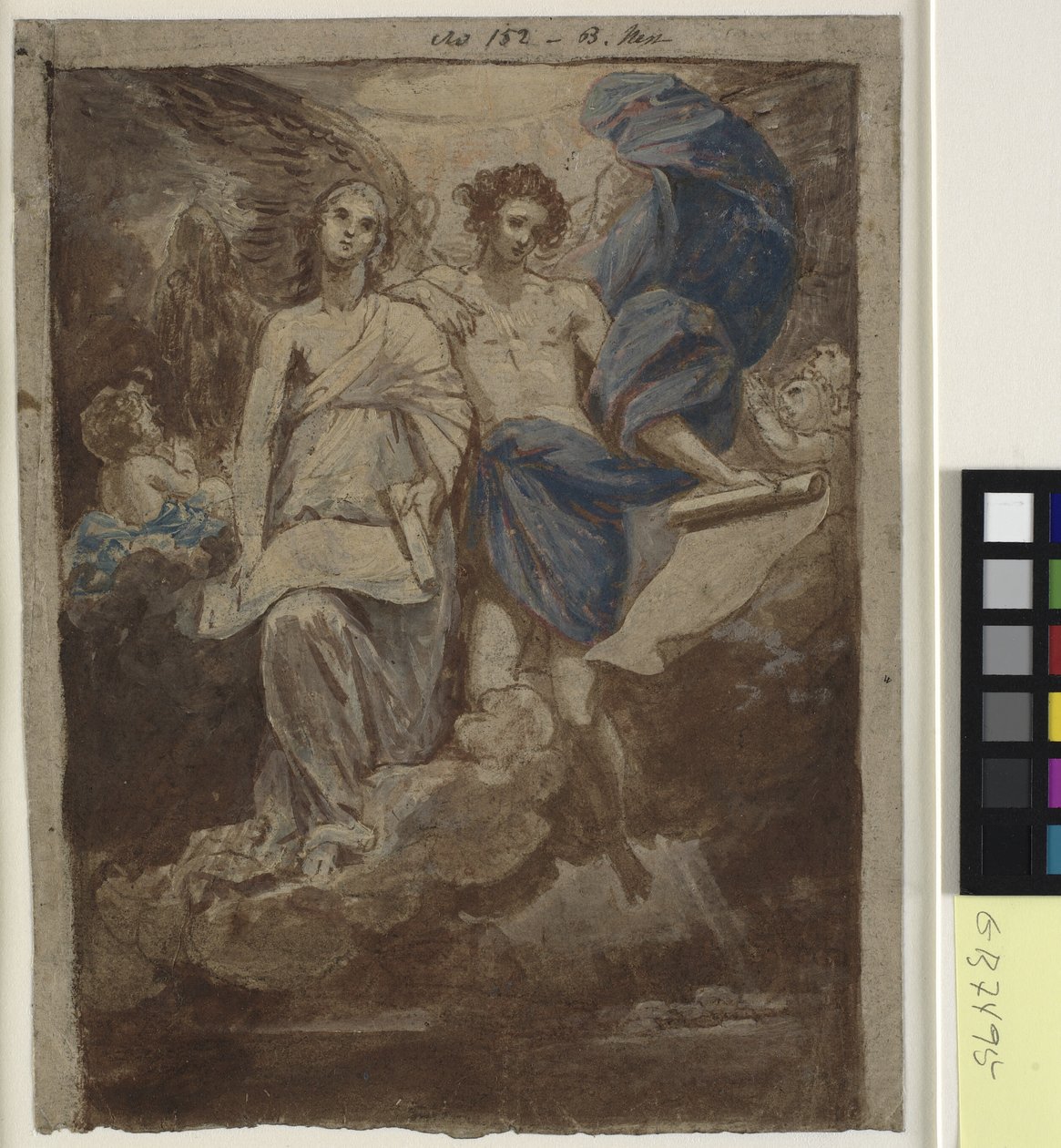 Studie voor een schilderij van De engelen verschijnen aan de herders, 1774 door Benjamin West