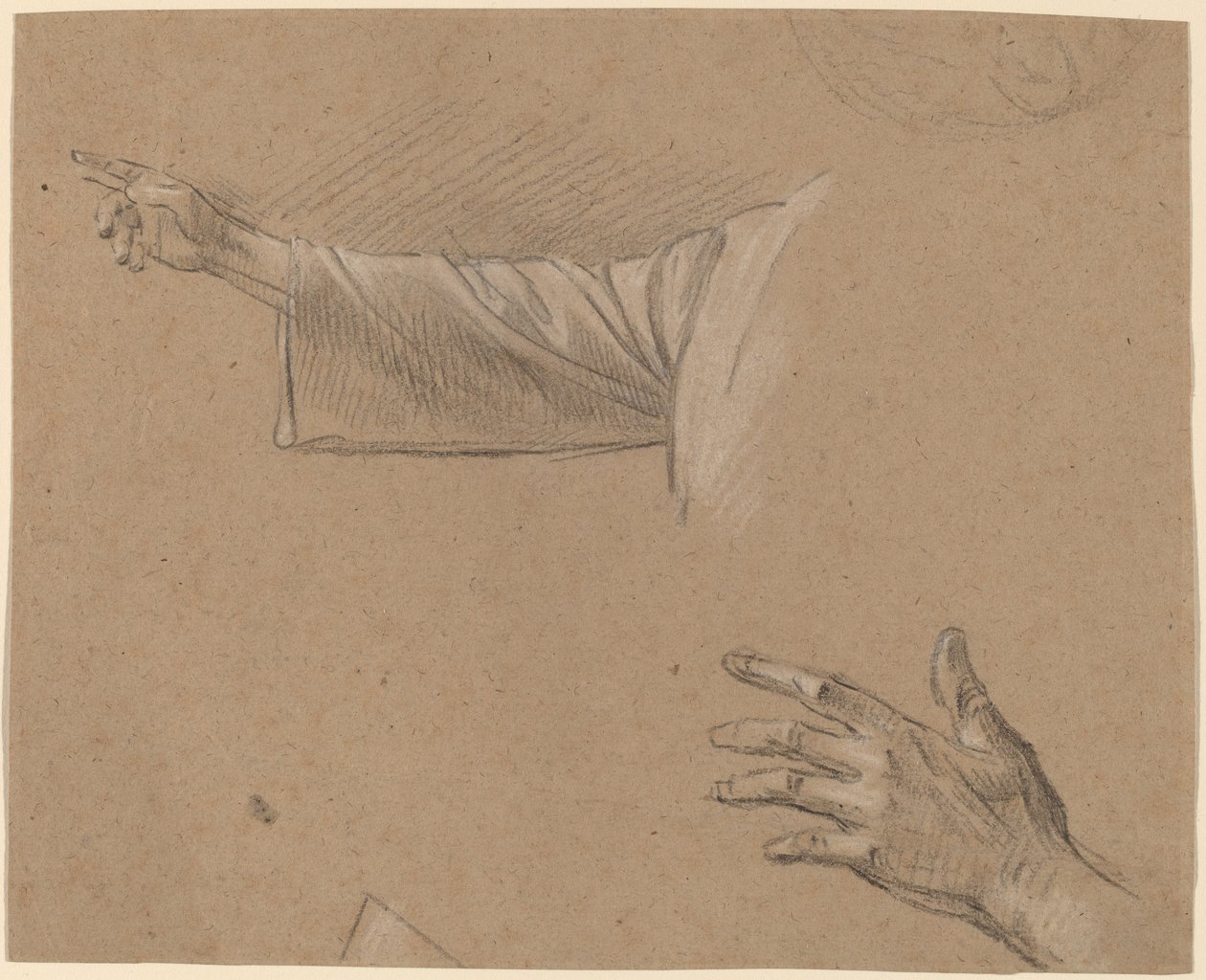 Studie van een rechterarm en een linkerhand door Benjamin West