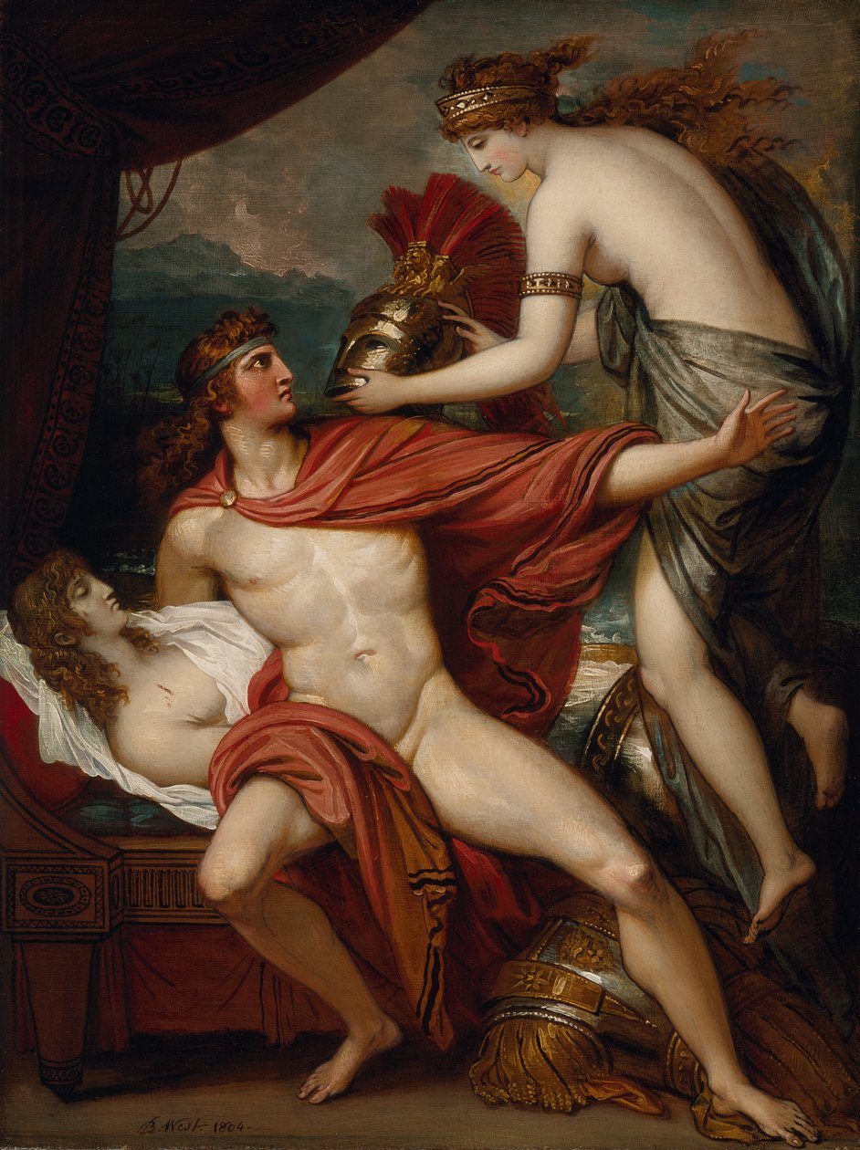 Thetis brengt Achilles de wapenrusting door Benjamin West