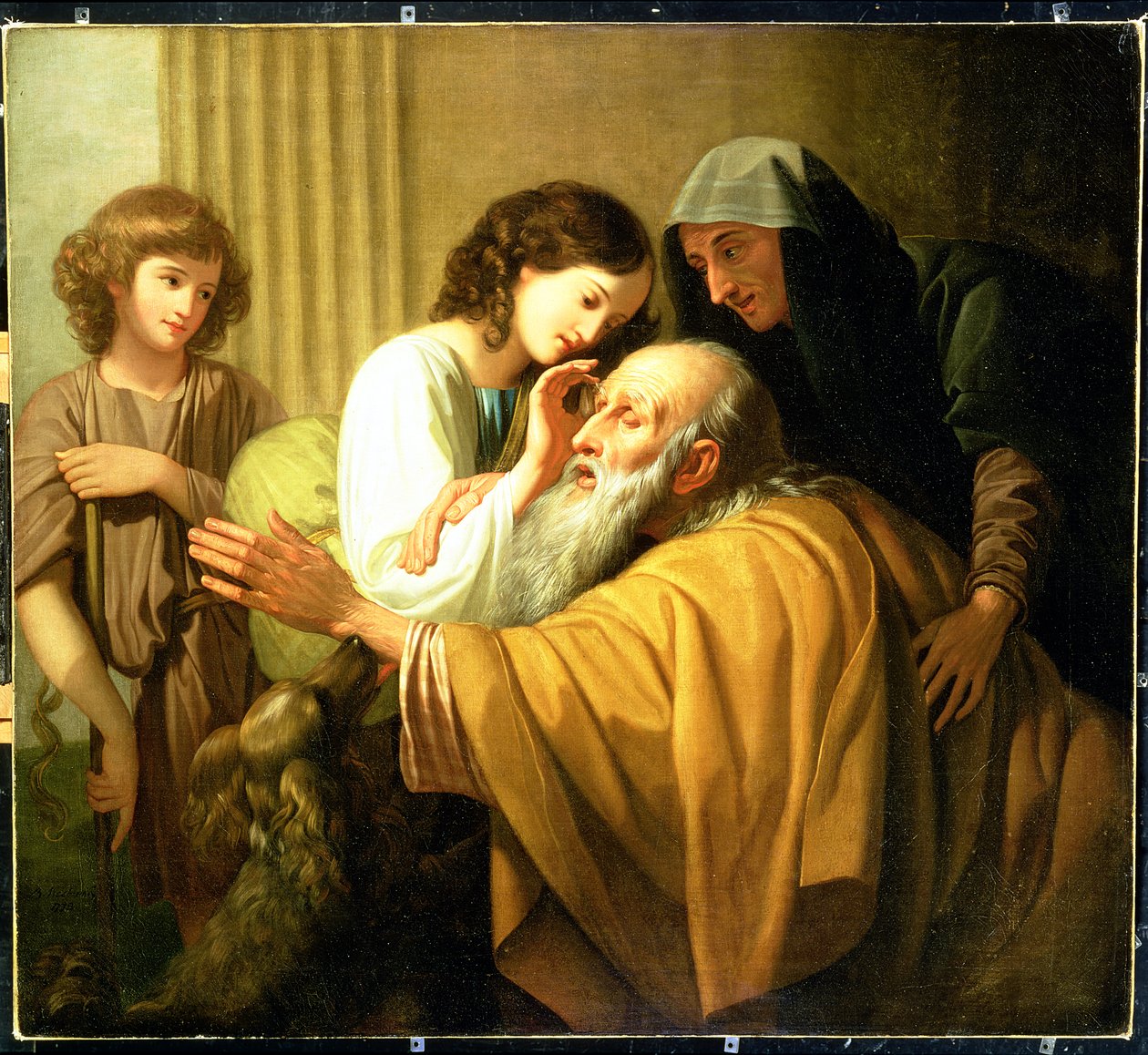 Tobias geneest de blindheid van zijn vader, 1772 door Benjamin West