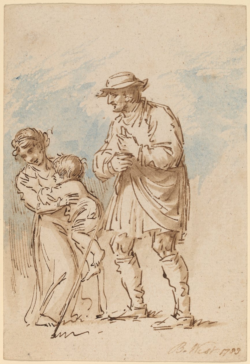 Zwerver Familie (recto) door Benjamin West