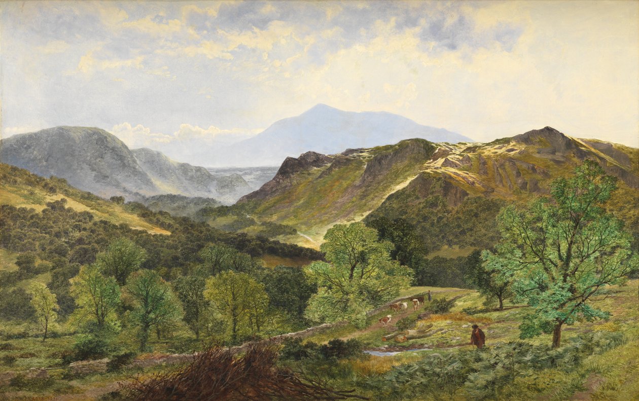 Moel Siabod - in de vallei van de Lledr, 1871 door Benjamin Williams Leader