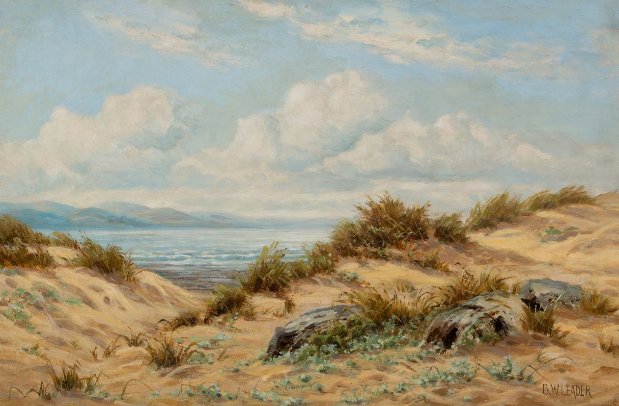 Zandduinen aan de Conwy door Benjamin Williams Leader