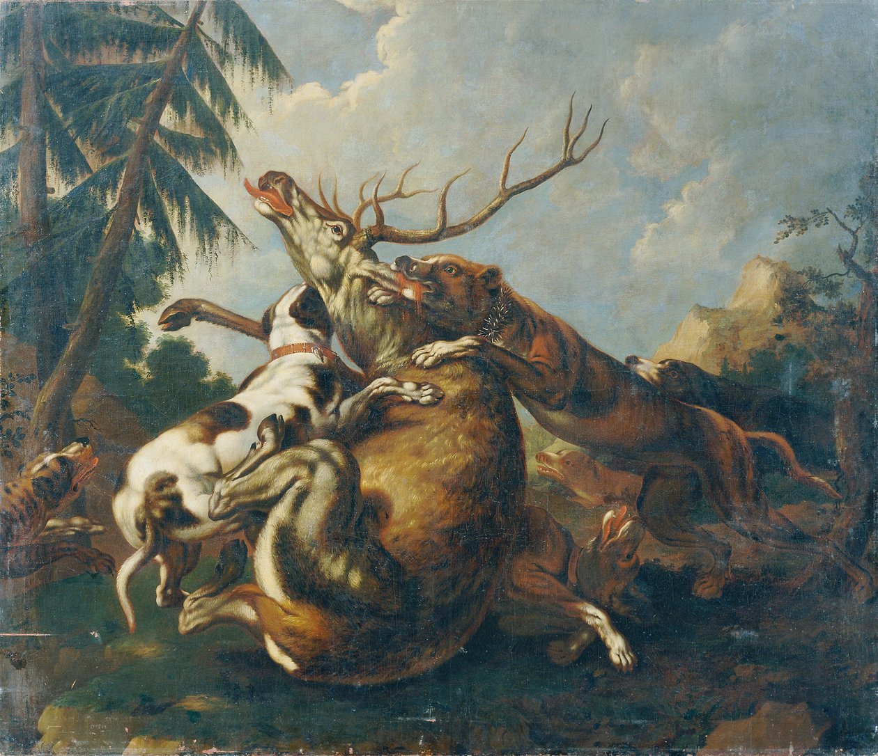 Hertenjacht door Benno Raffael Adam