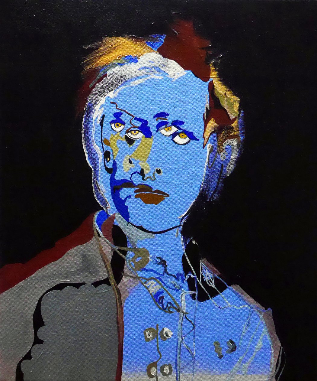 50 grote schrijvers uit de geschiedenis : Arthur Rimbaud, 2015 (olieverf en acrylverf op doek) door Benoit Erwann Boucherot