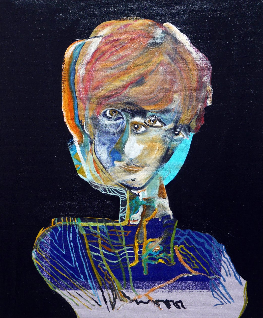 50 grote schrijvers uit de geschiedenis : Françoise Sagan, 2015 (olieverf en acryl op doek) door Benoit Erwann Boucherot