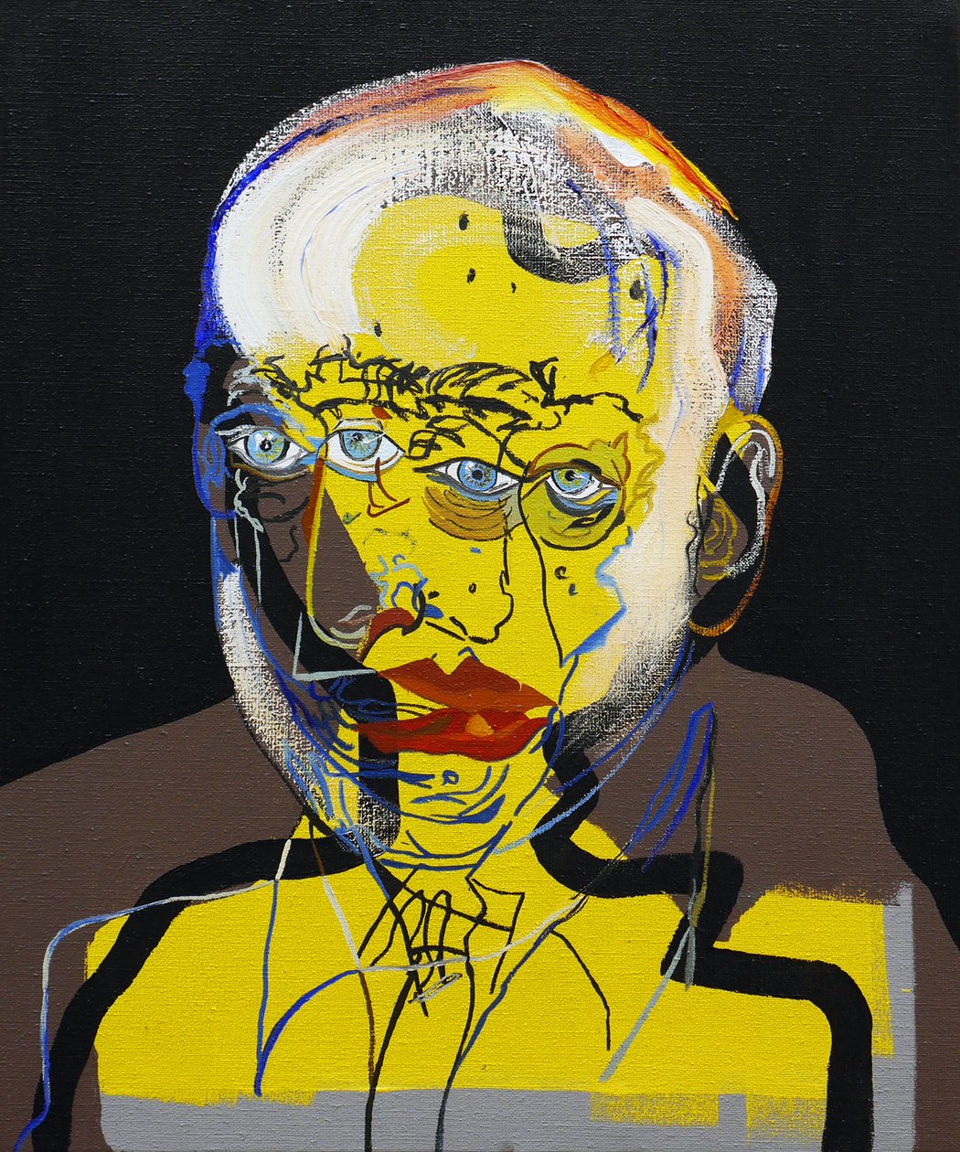 50 grote schrijvers uit de geschiedenis : Pablo Neruda, 2015 (olieverf en acrylverf op doek) door Benoit Erwann Boucherot