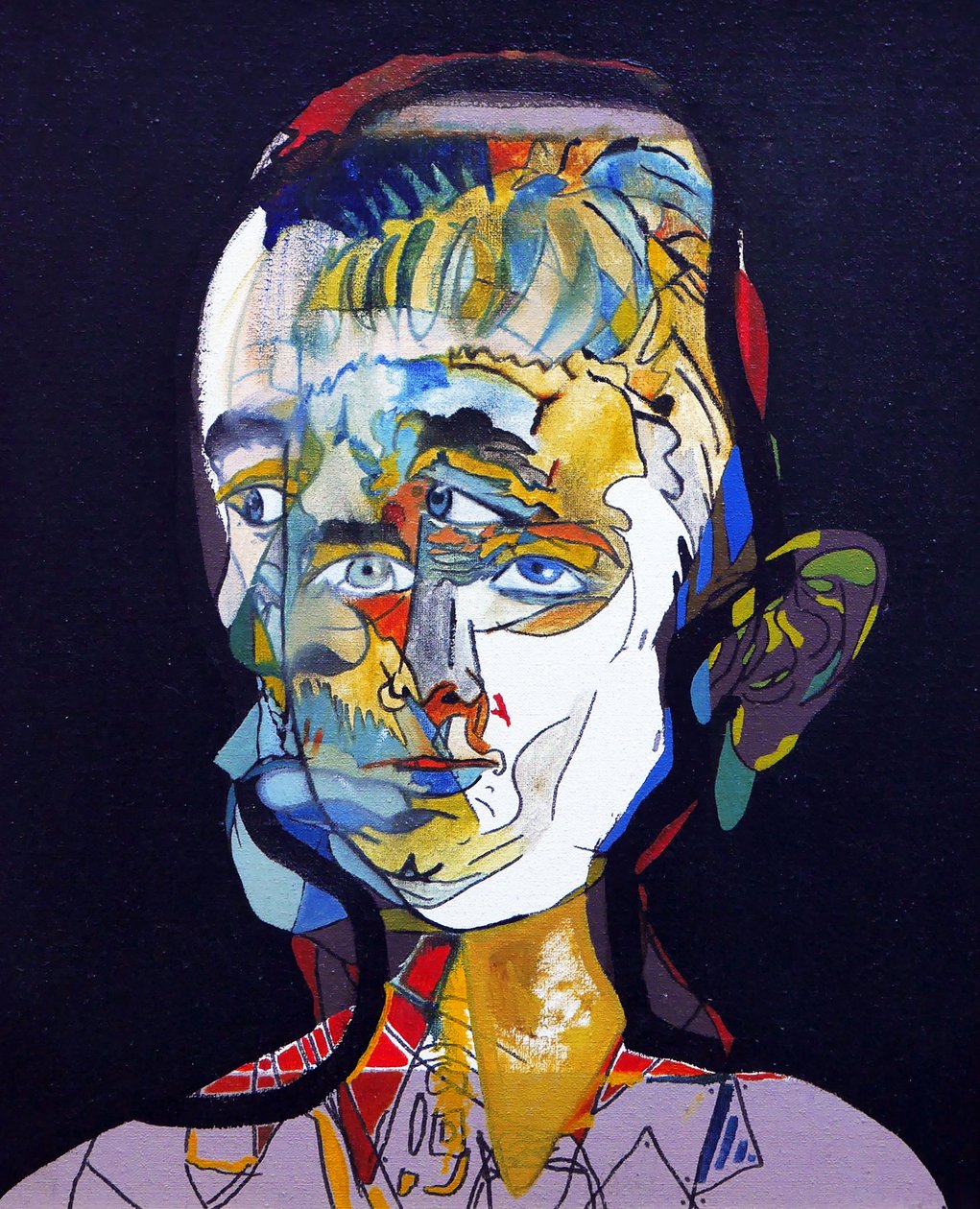 50 grote schrijvers uit de geschiedenis : William Faulkner, 2015 (olieverf en acrylverf op doek) door Benoit Erwann Boucherot