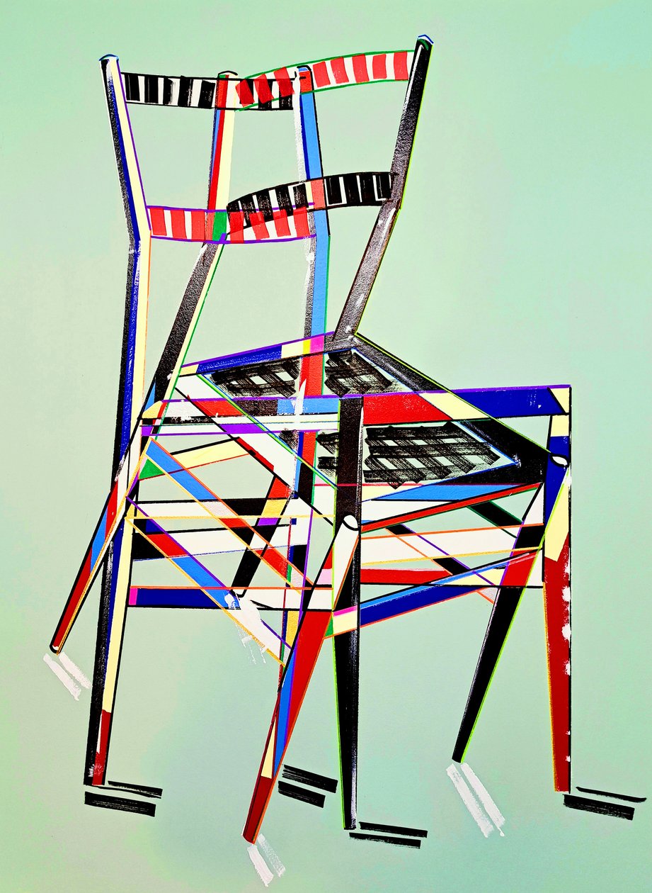 Chaise - superleggera, naar Gio Ponti, 2016 (olieverf op linnen doek) door Benoit Erwann Boucherot