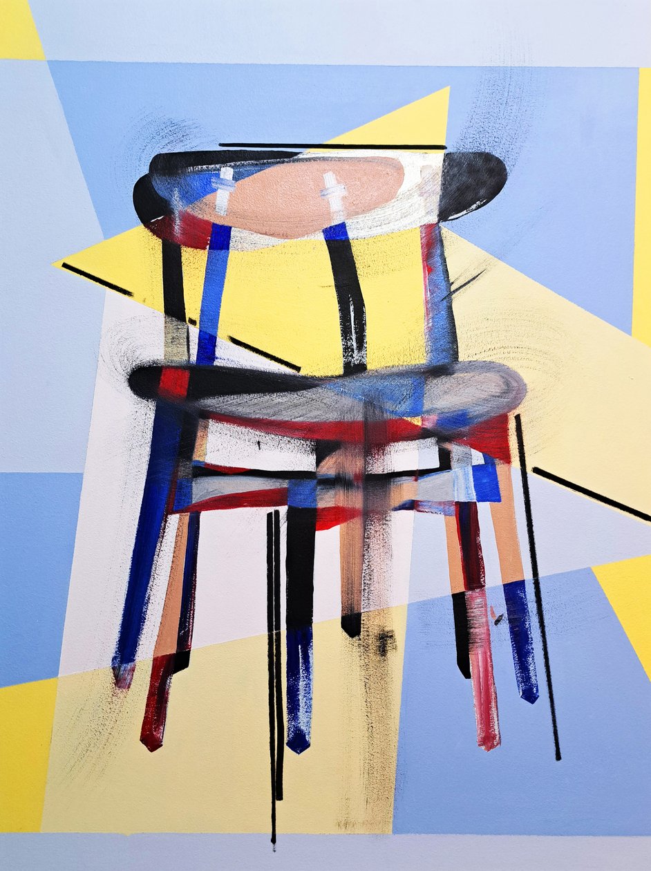 Chaise hCh33, naar Hans J. Wegner, 2016 (olieverf op linnen doek) door Benoit Erwann Boucherot