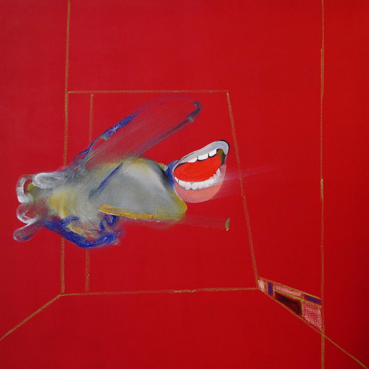 La colère, paneel 1, 2016 (olieverf en acryl op doek) door Benoit Erwann Boucherot