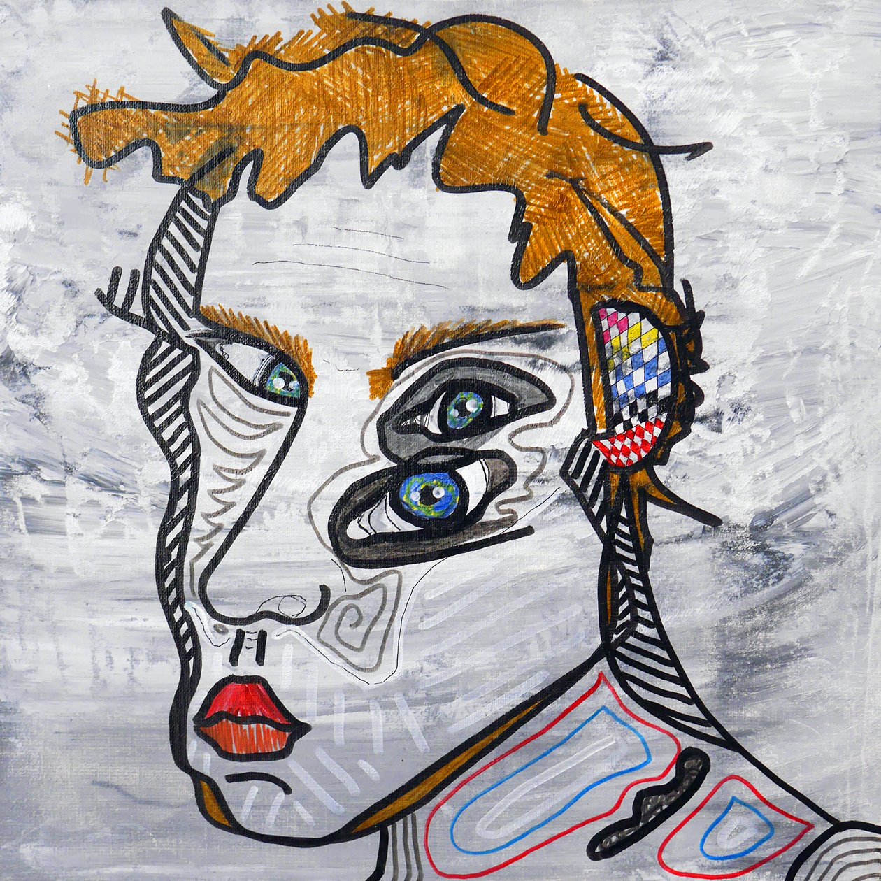 Surautoportrait sacrifié, 2014 (acryl op doek) door Benoit Erwann Boucherot