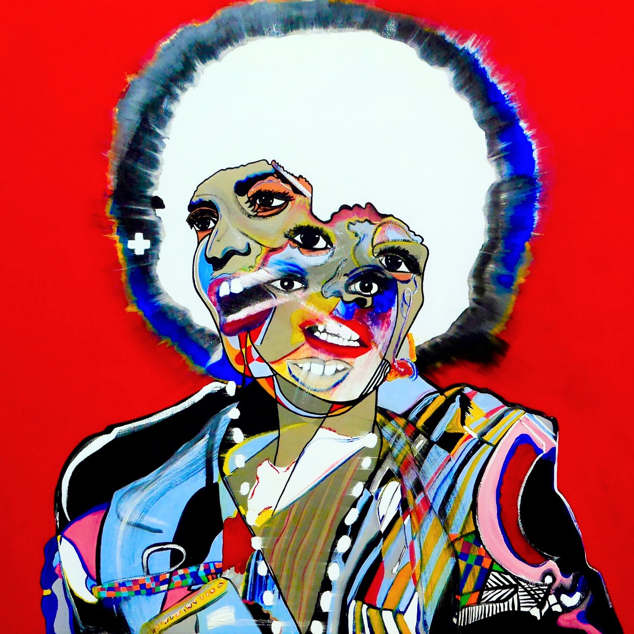Surportret : Angela Davis, 2021 (olieverf op doek) door Benoit Erwann Boucherot