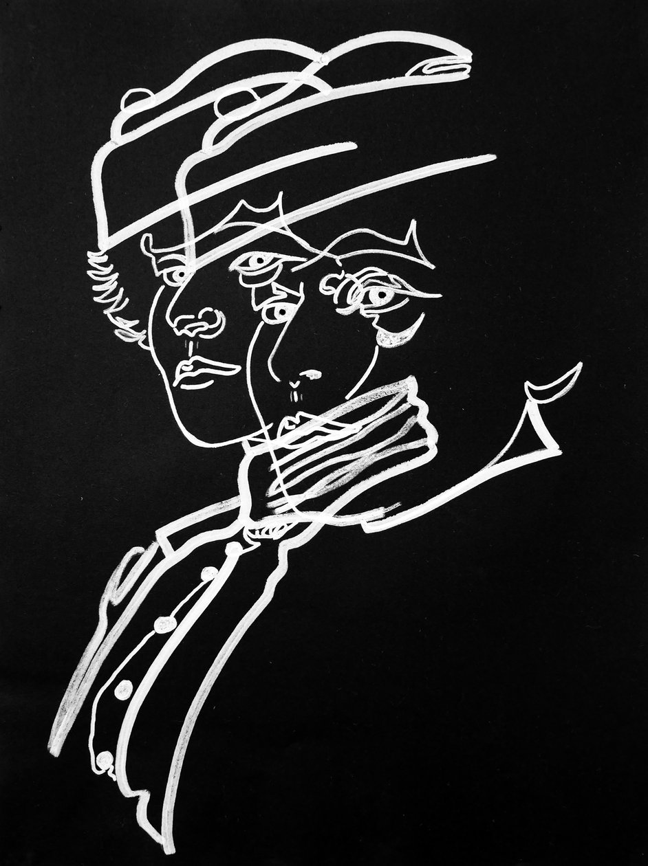 Surportret : Colette, 2019 (acryl op papier) door Benoit Erwann Boucherot