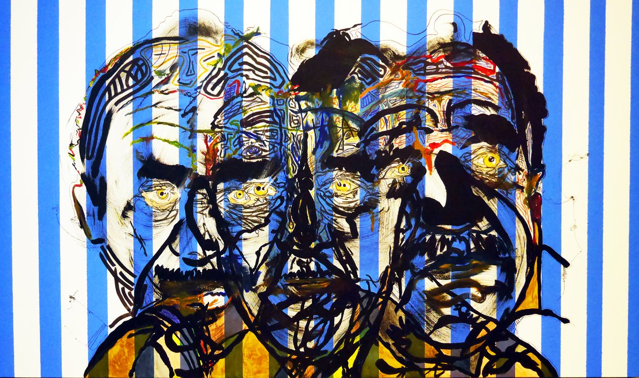 Surportret : Gabriel Garcia Marquez, 2015 (olieverf en acryl op doek) door Benoit Erwann Boucherot
