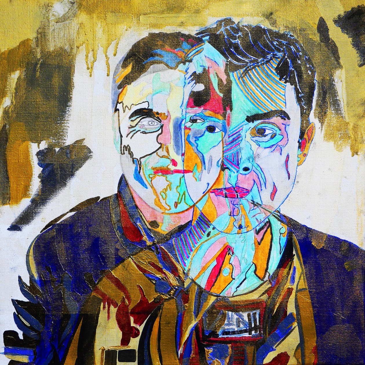 Surportret : Jean-Marie Héliès, 2019 (olieverf en acryl op doek) door Benoit Erwann Boucherot
