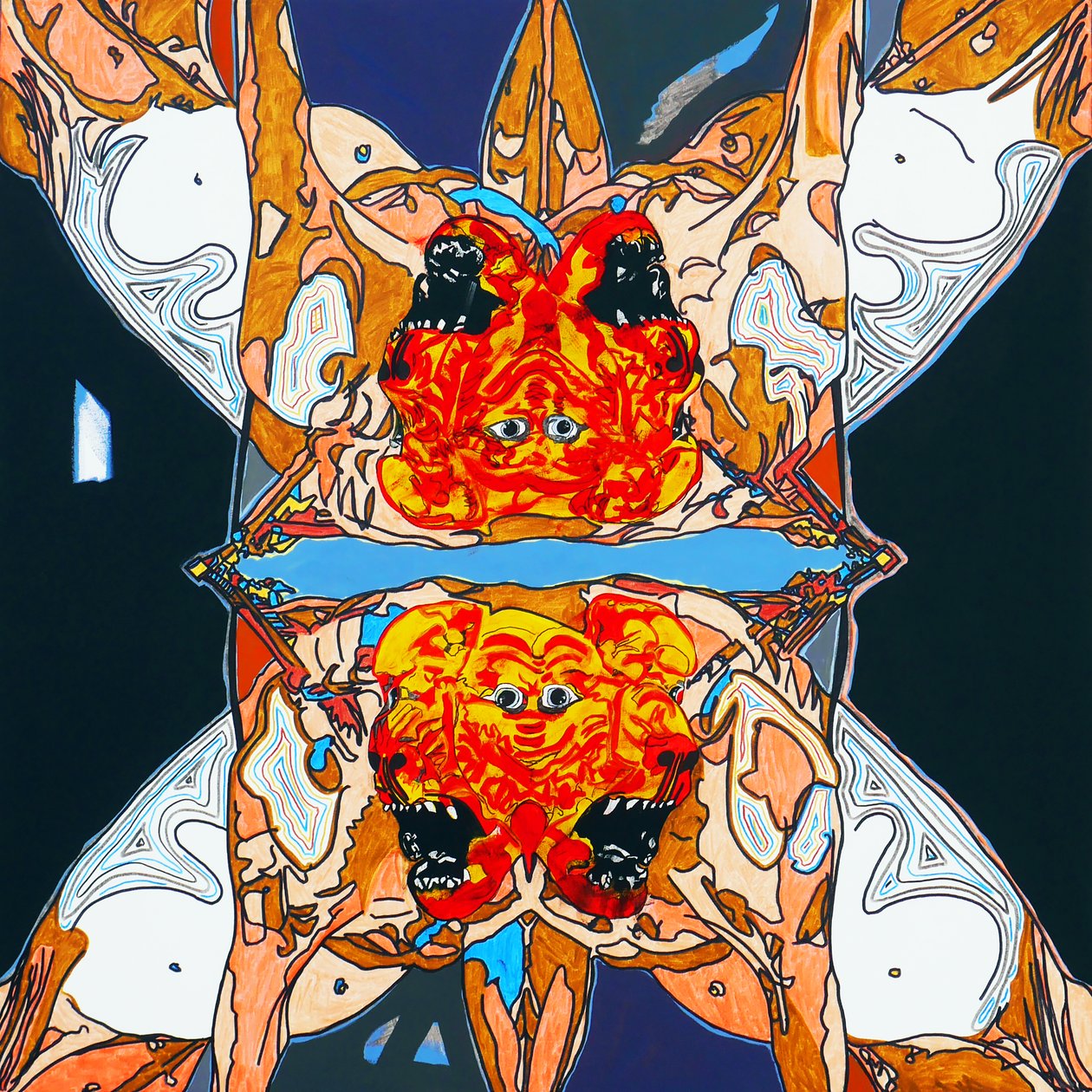 Surportret : Een hond 1, 2015 (olieverf en acrylverf op doek) door Benoit Erwann Boucherot