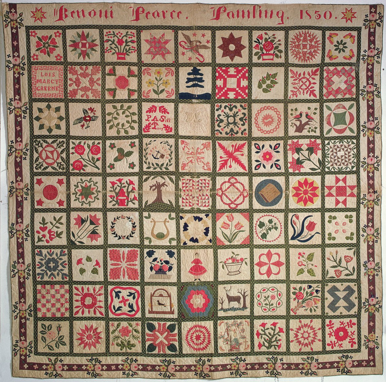 Schilderen quilt, 1850 door Benoni Pearce