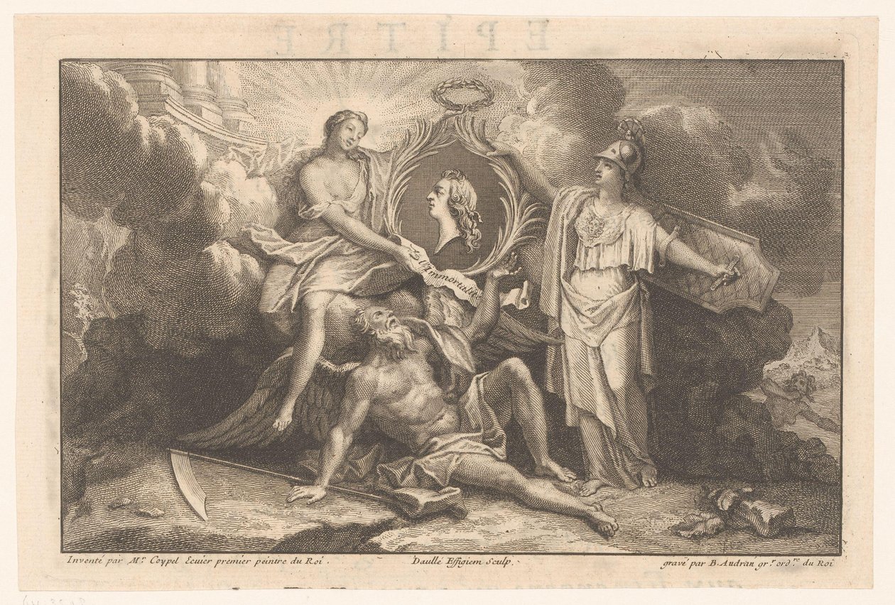 Allegorie op de onsterfelijkheid van de Franse koning door Benoît Audran (II)
