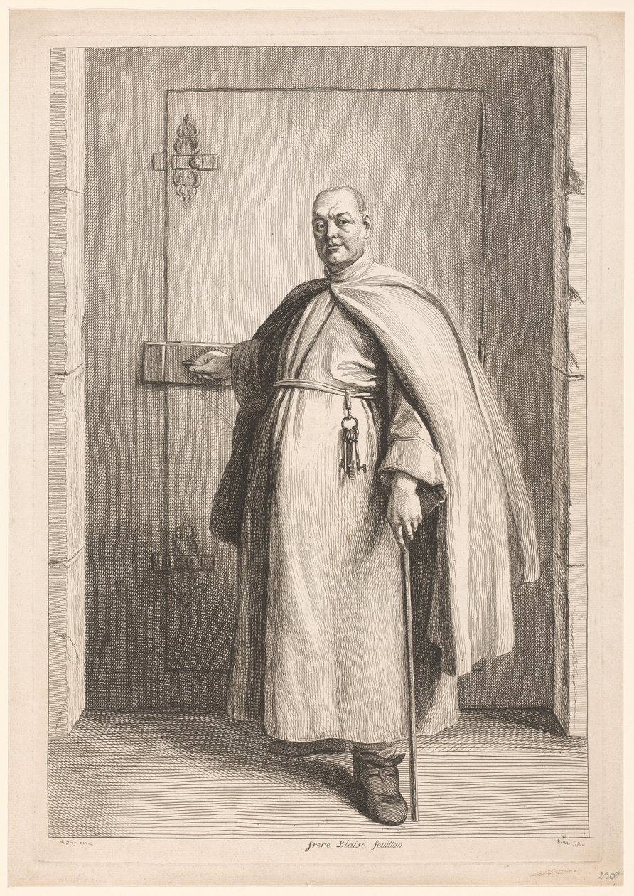 Portret van Blaise de Sainte Marie Donat door Benoît Audran (II)
