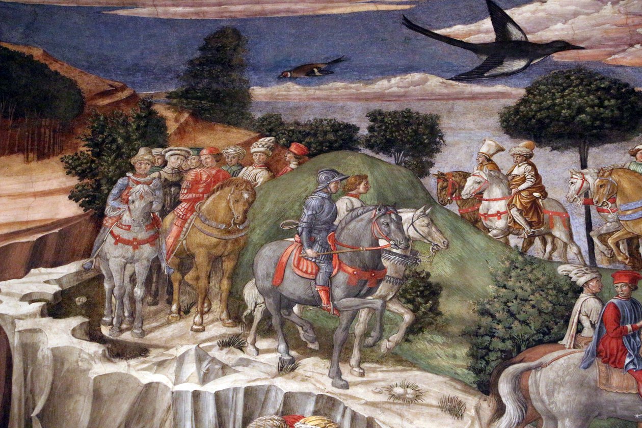 Italiaans: De reis van de Wijzen: de Gasparre-processie van de Jongste Koning door Benozzo Gozzoli