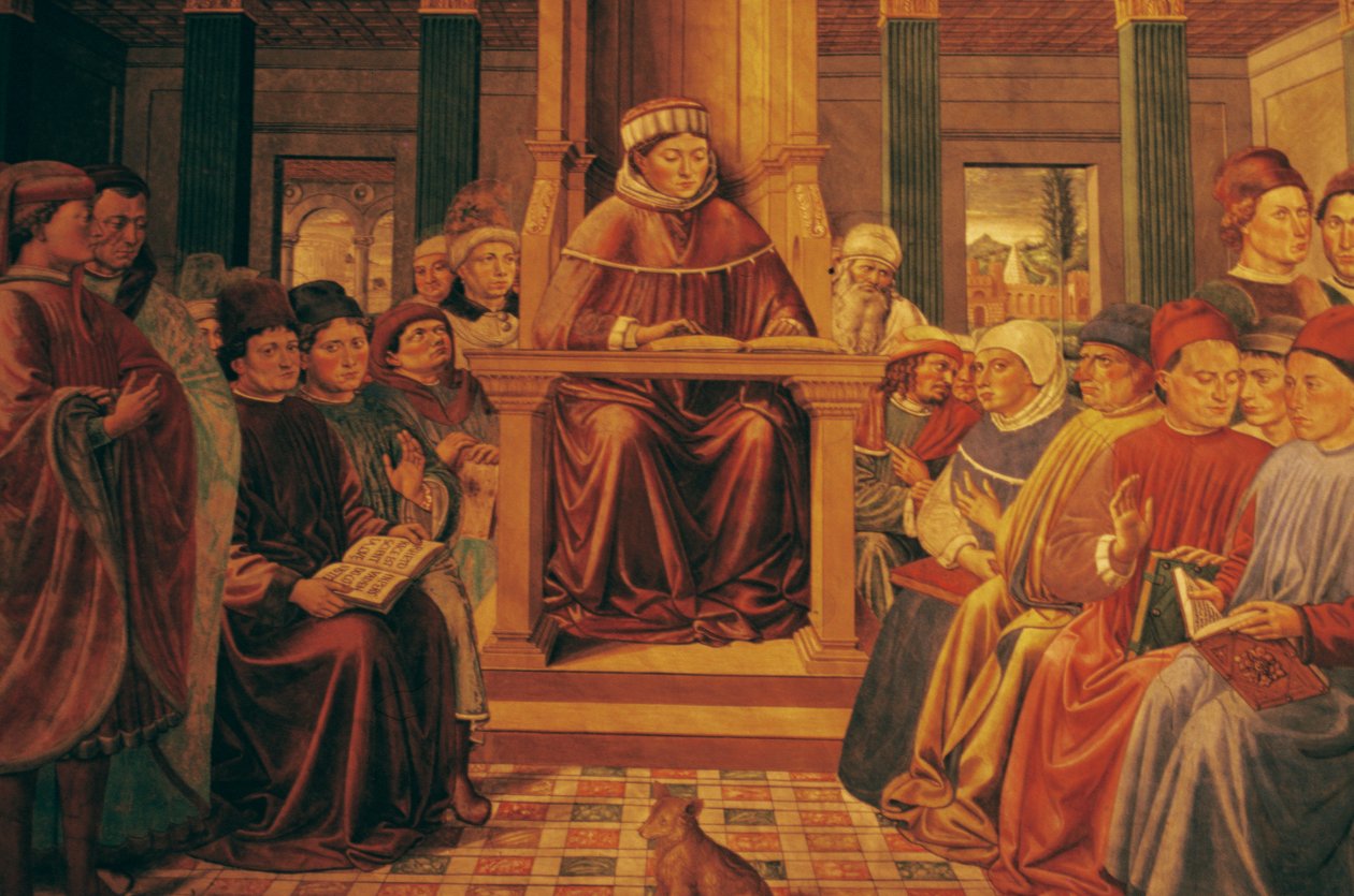Augustinus leert retoriek in Rome door Benozzo di Lese di Sandro Gozzoli