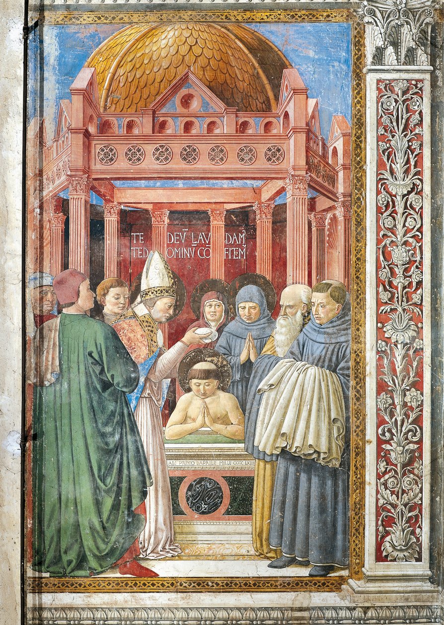 Doop van St. Augustinus (detail) door Benozzo di Lese di Sandro Gozzoli