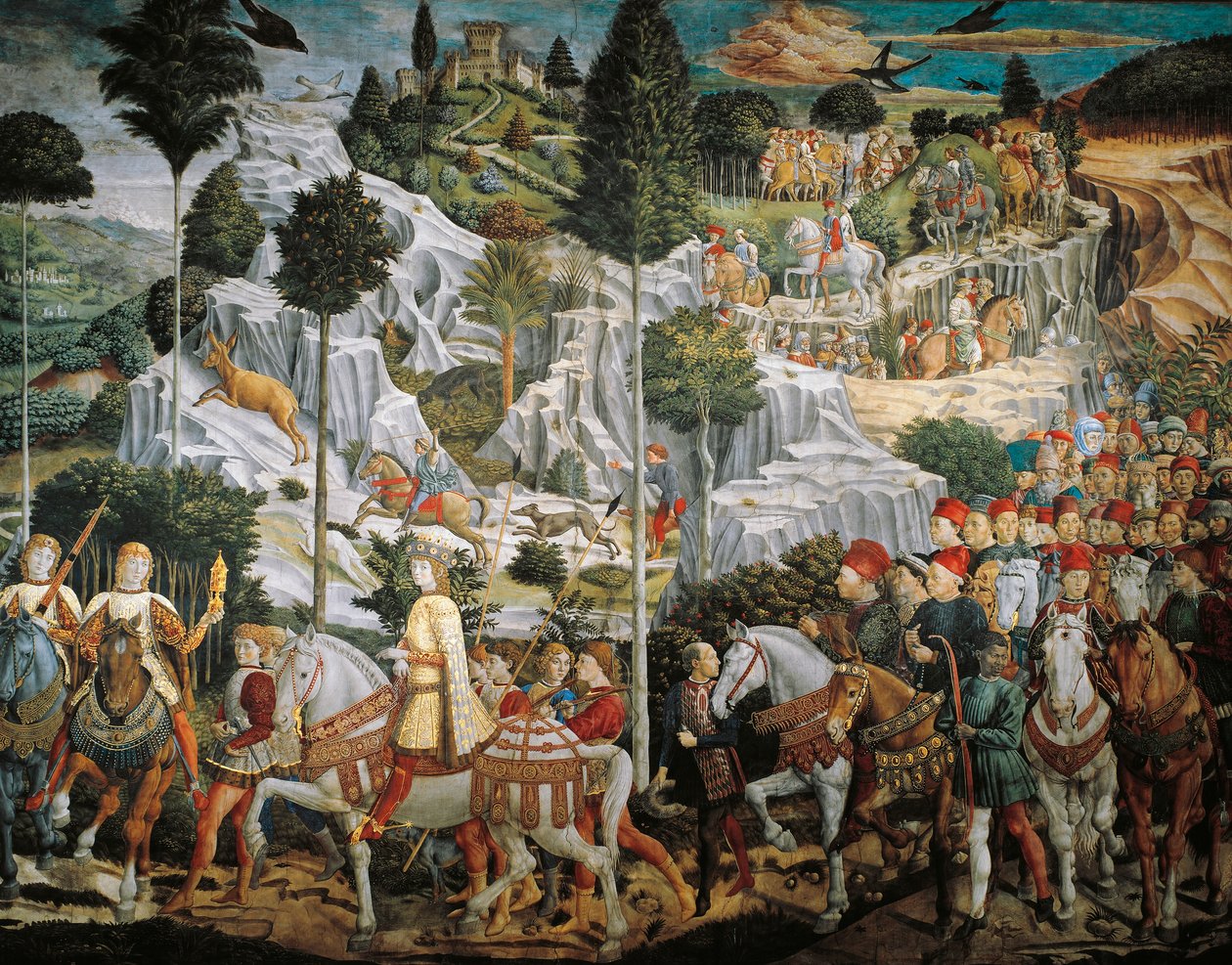 Processie van de Wijzen naar Bethlehem, door Benozzo Gozzoli door Benozzo di Lese di Sandro Gozzoli