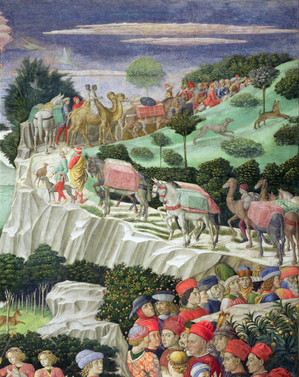Processie van Melchior, van de Kapel van de Wijzen (detail) door Benozzo di Lese di Sandro Gozzoli