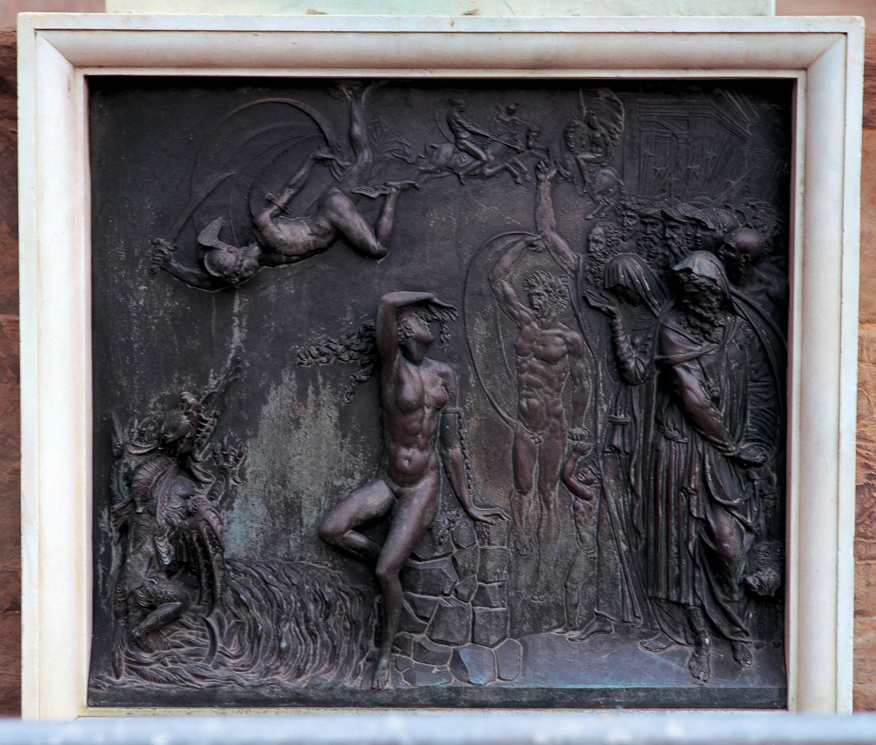 Plaquette die Perseus toont die Andromeda redt, 1545-55 door Benvenuto Cellini