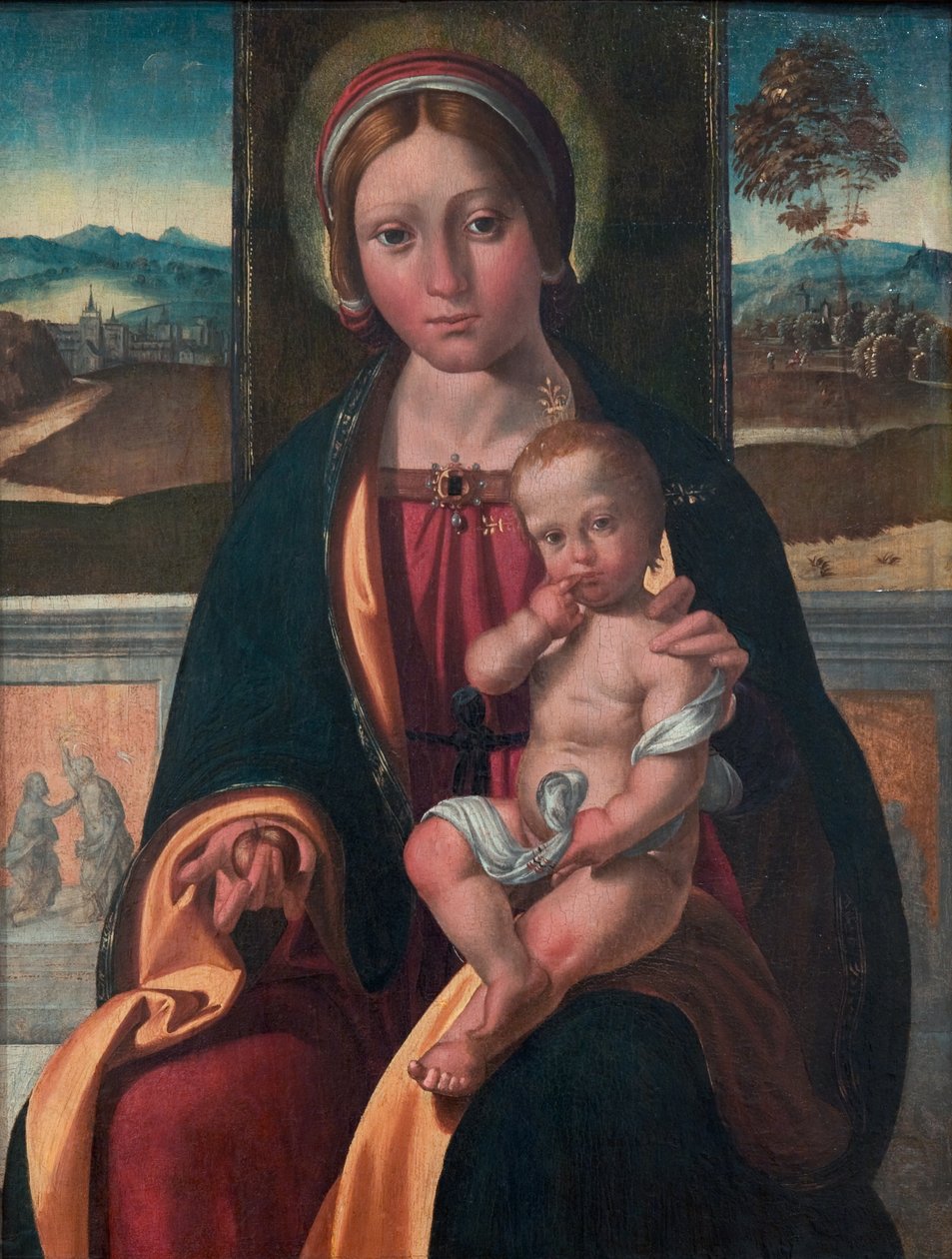 Deens:  Madonna med Barnet De maagd en het kind door Benvenuto Tisi
