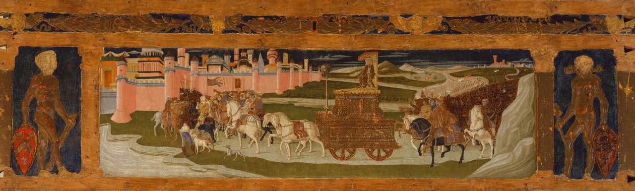 Predella paneel: Triomf van David door Benvenuto di Giovanni