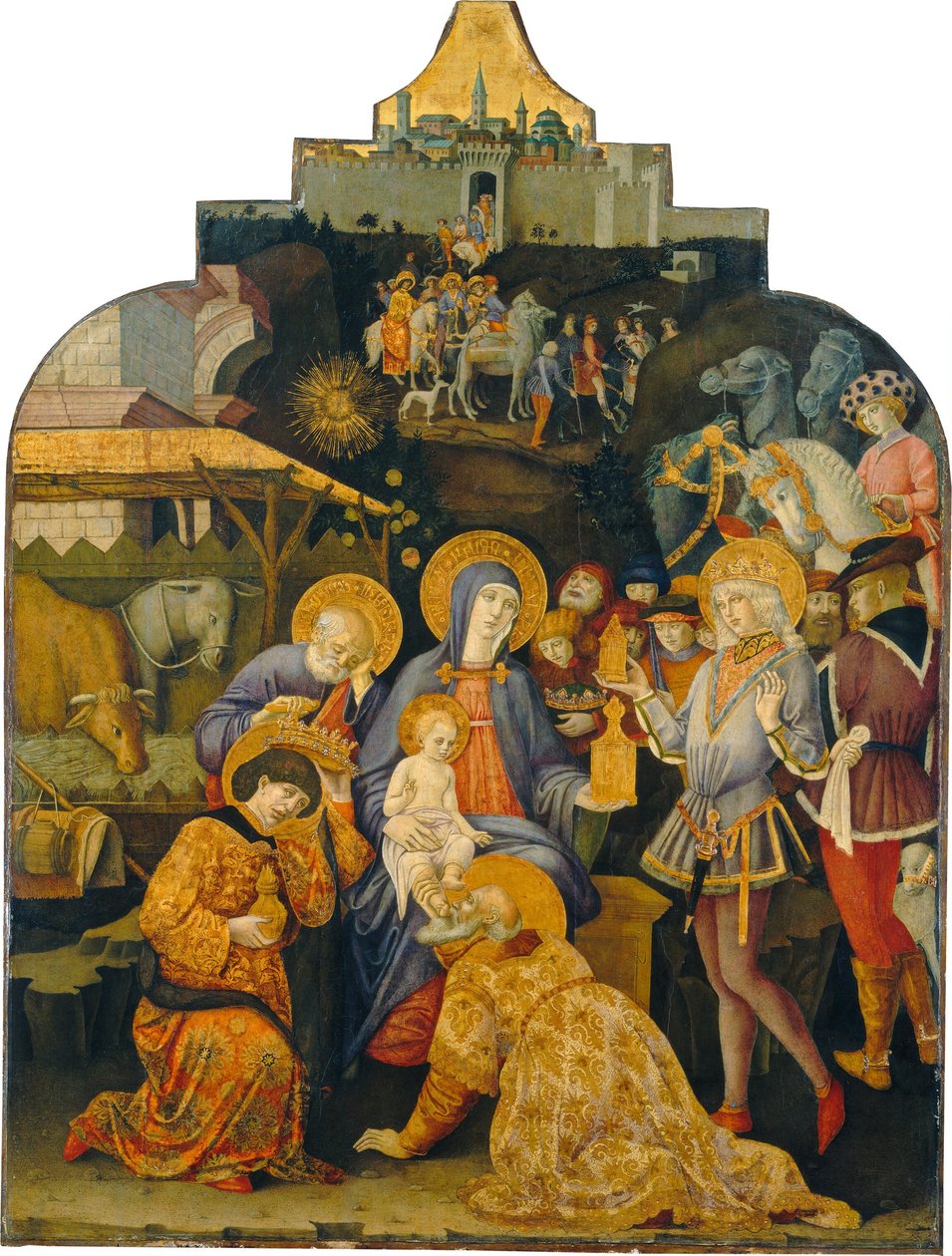 De Aanbidding der Wijzen, ca. 1470-1475 door Benvenuto di Giovanni