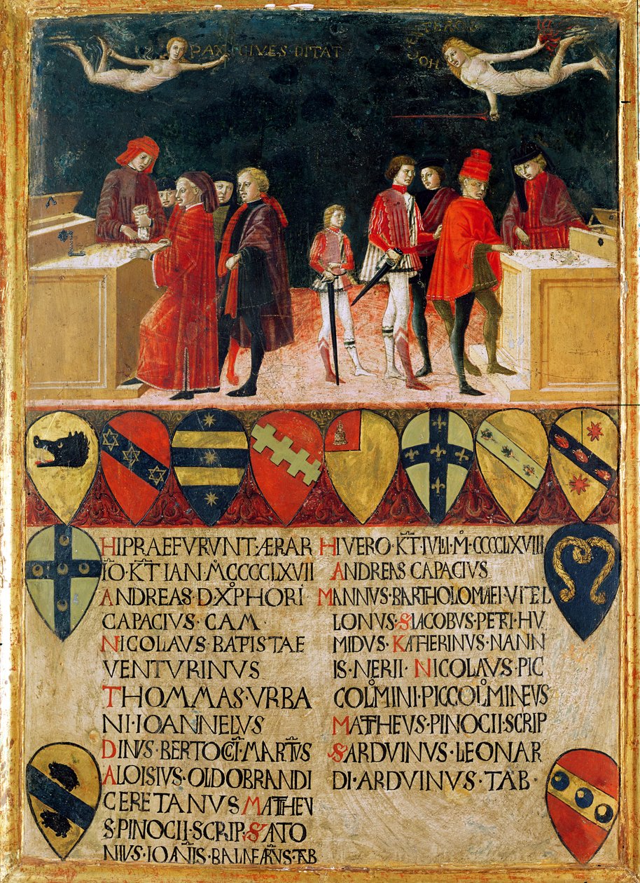 De financiën van de Raad in tijden van oorlog en vrede, 1468 door Benvenuto di Giovanni
