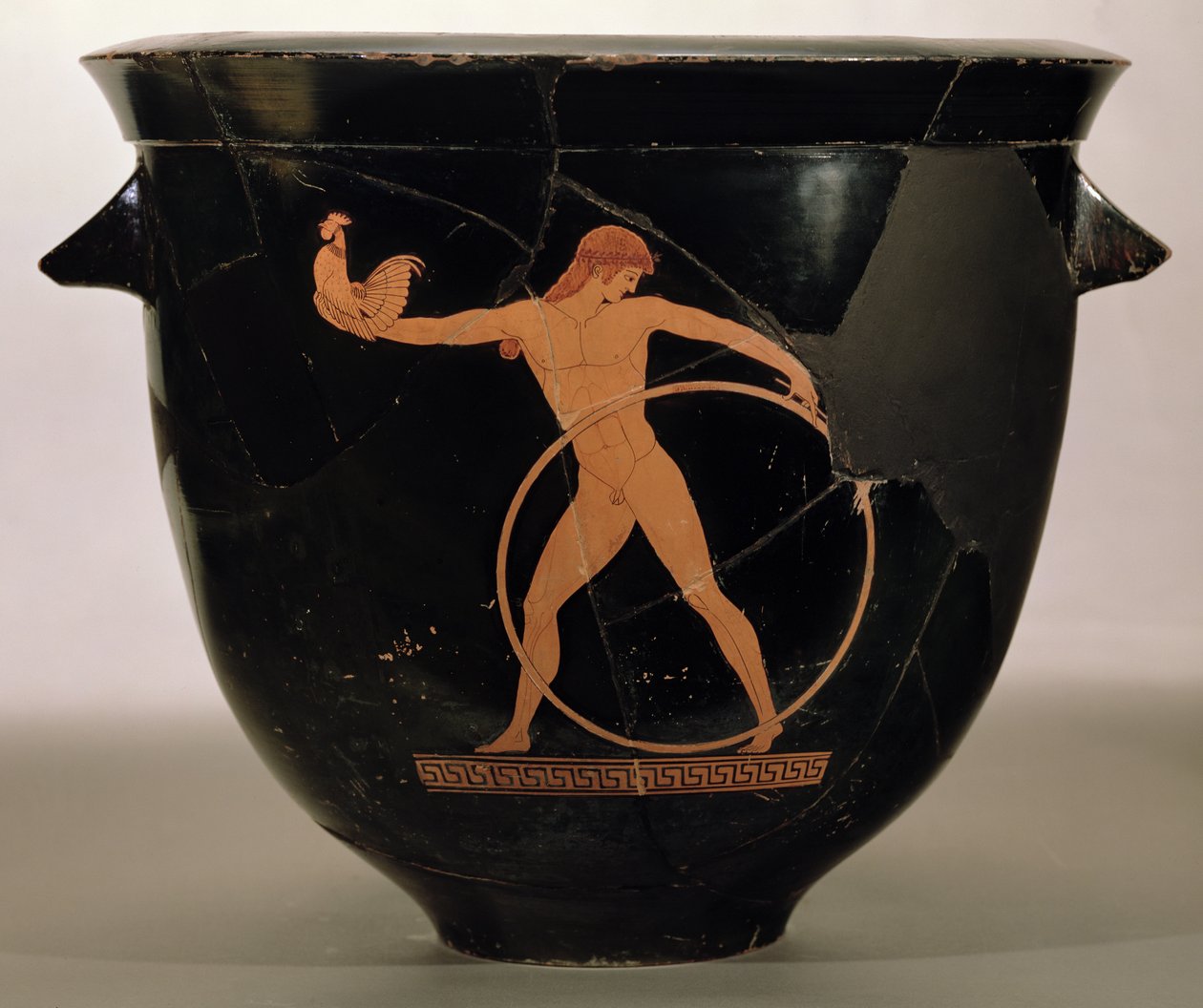 Attische roodfigurige klokkrater met Ganymedes, Grieks, ca. 500-480 v.Chr. door Berlin Painter