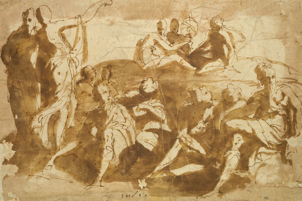Figuren voor een Hemels Landschap door Bernadino India