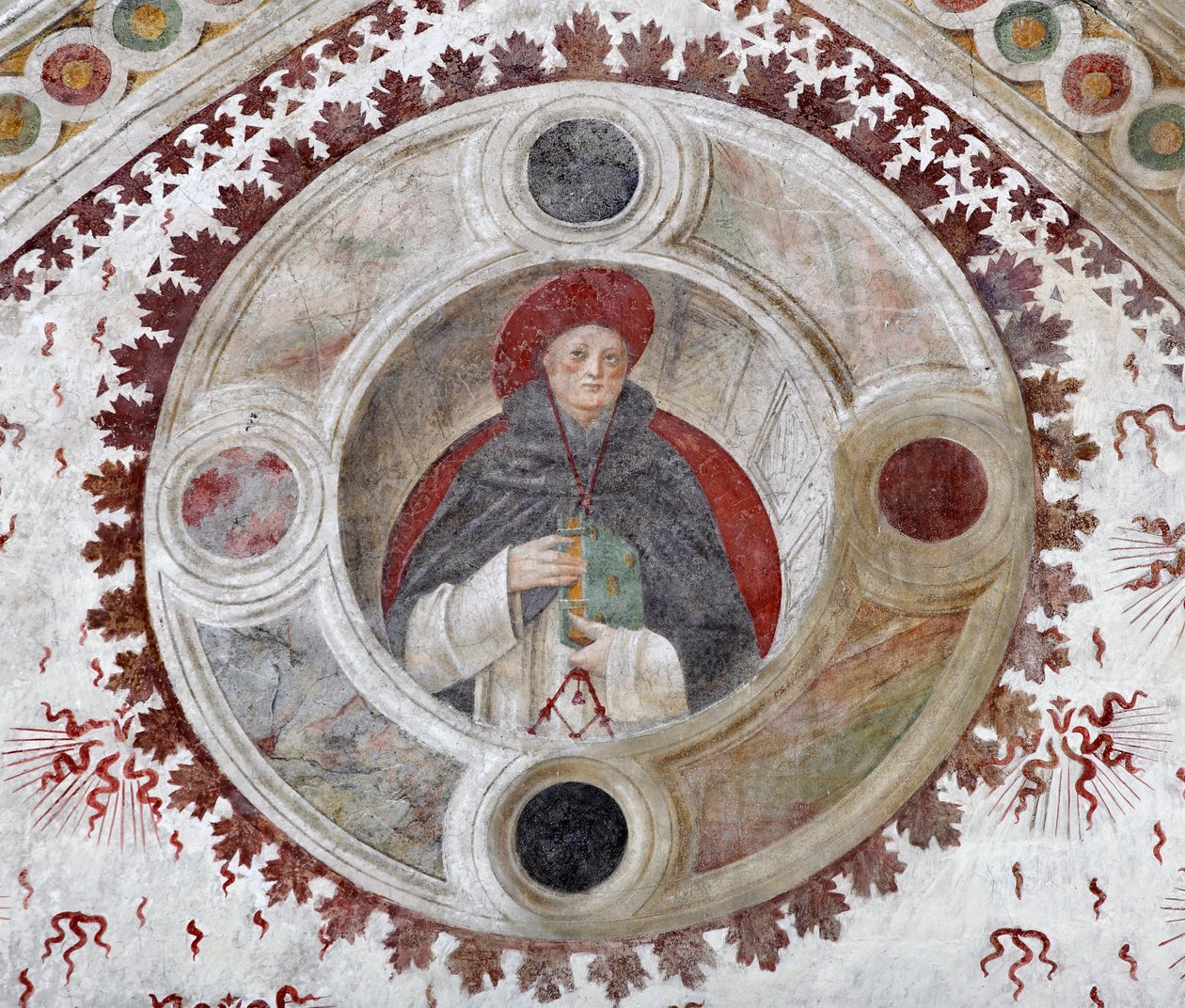Voorstelling van een Dominicaanse Kardinaal (Een Dominicaanse Kardinaal) Fresco door Bernardino Zenale en Bernardino Butinone door Bernadino and Zenale B.  Butinone