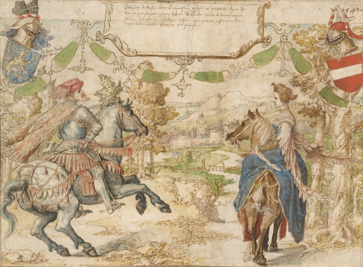 Otto, Graaf van Nassau en zijn Vrouw Adelheid van Vianen, 1530-35 door Bernaert van Orley