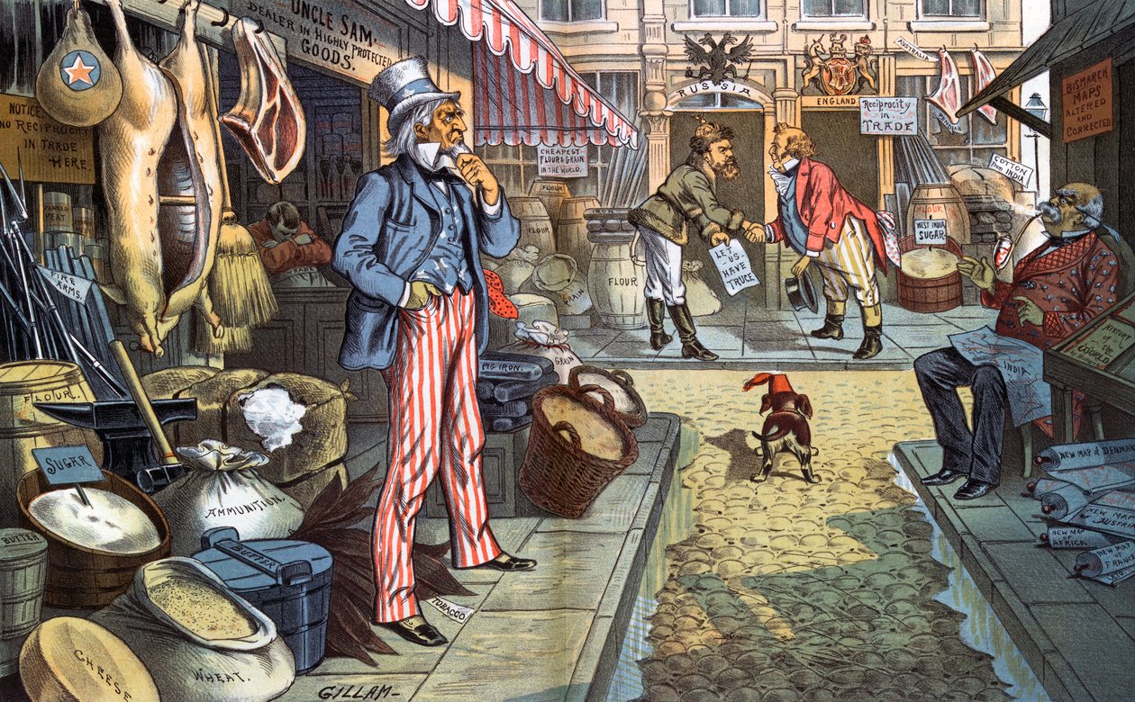 Vrede, maar geen zaken. 1885 door Bernard Gillam