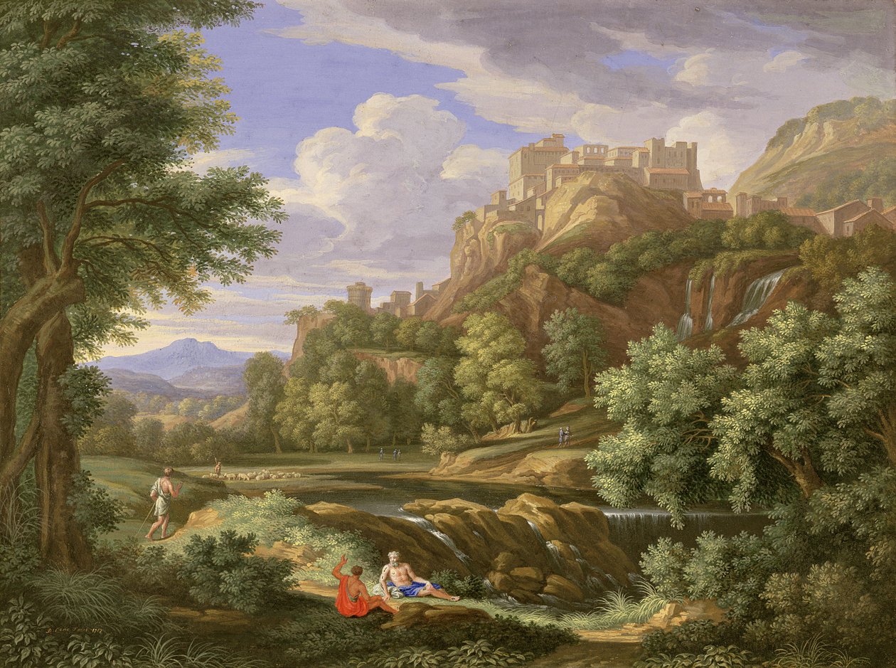 Klassiek Landschap, 1717 door Bernard Lens