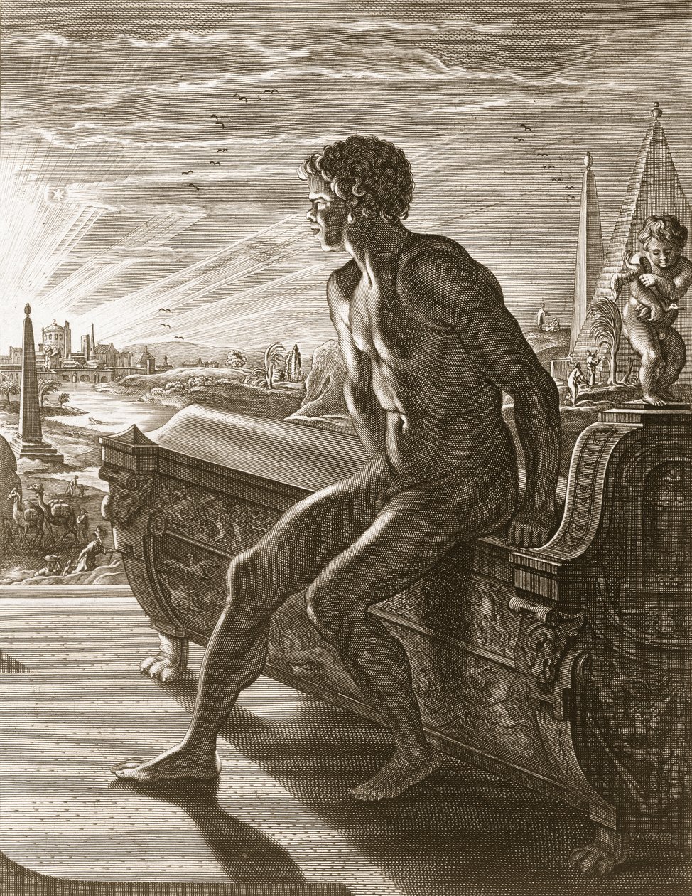 Standbeeld van Memnon, 1731 door Bernard Picart