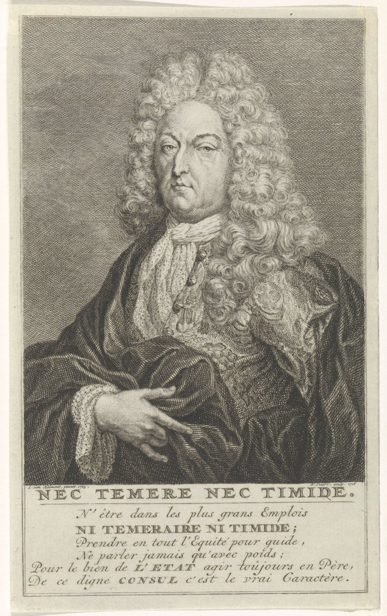 Portret van Bruno van der Dussen, regent van Gouda door Bernard Picart