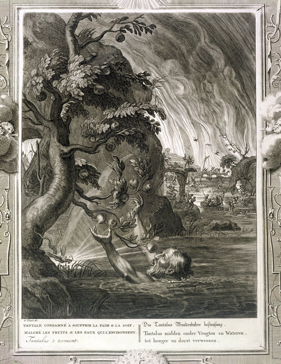 De kwelling van Tantalus, 1731 door Bernard Picart