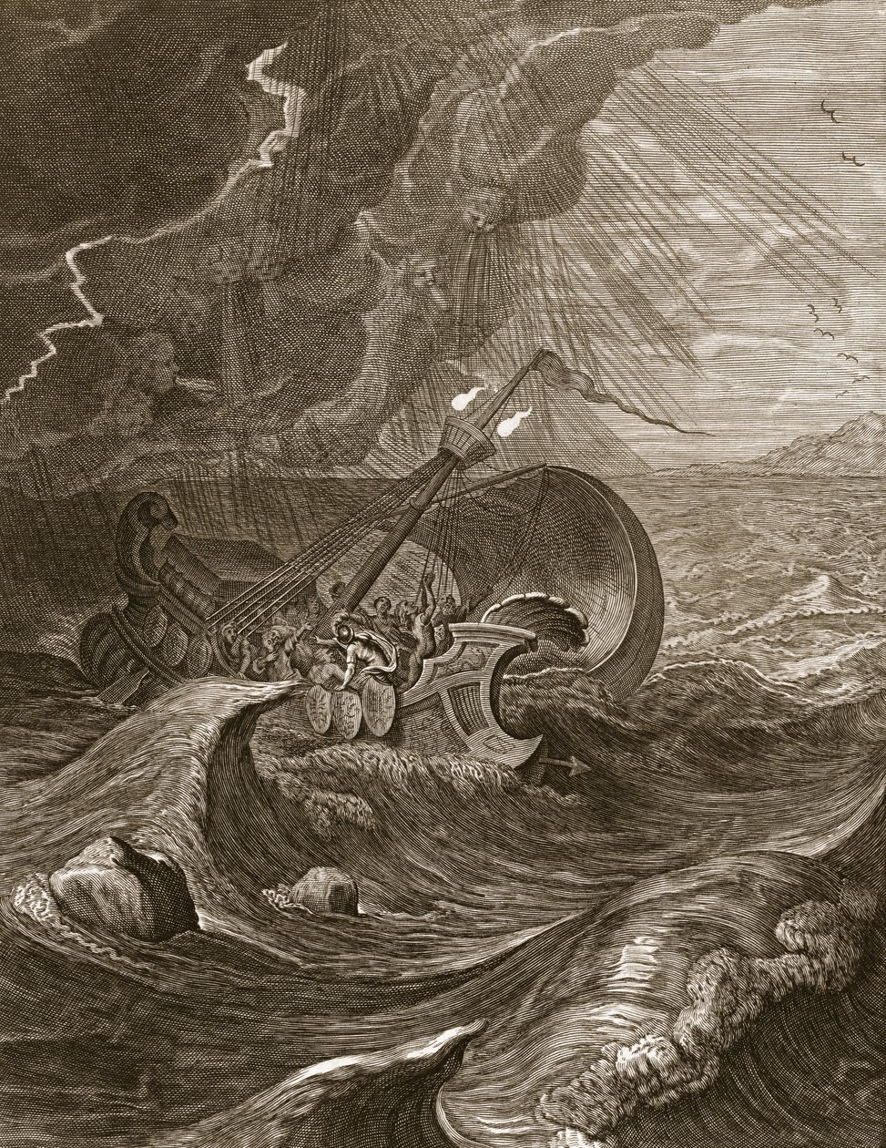 De Dioscuri Beschermen een Schip, 1731 door Bernard Picart