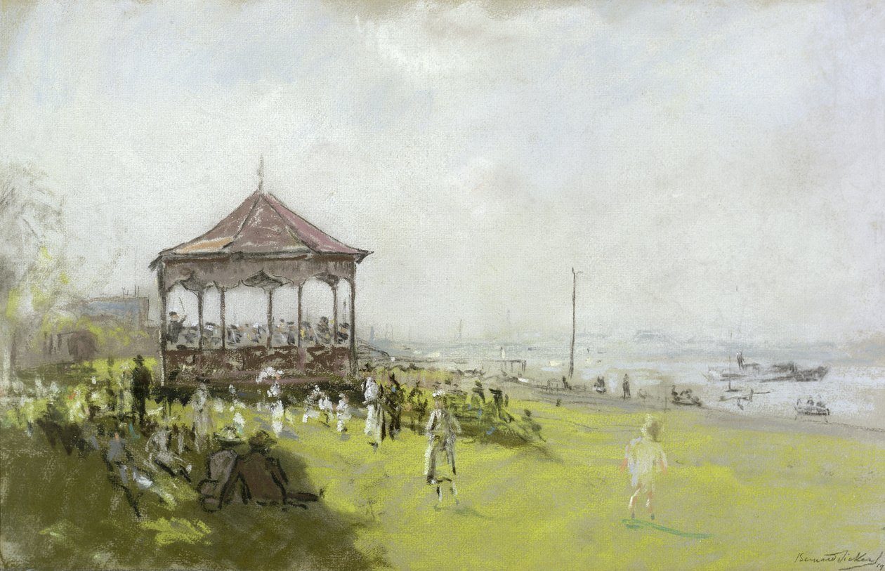 Figuren bij een muziektent, 1922 door Bernard Sickert
