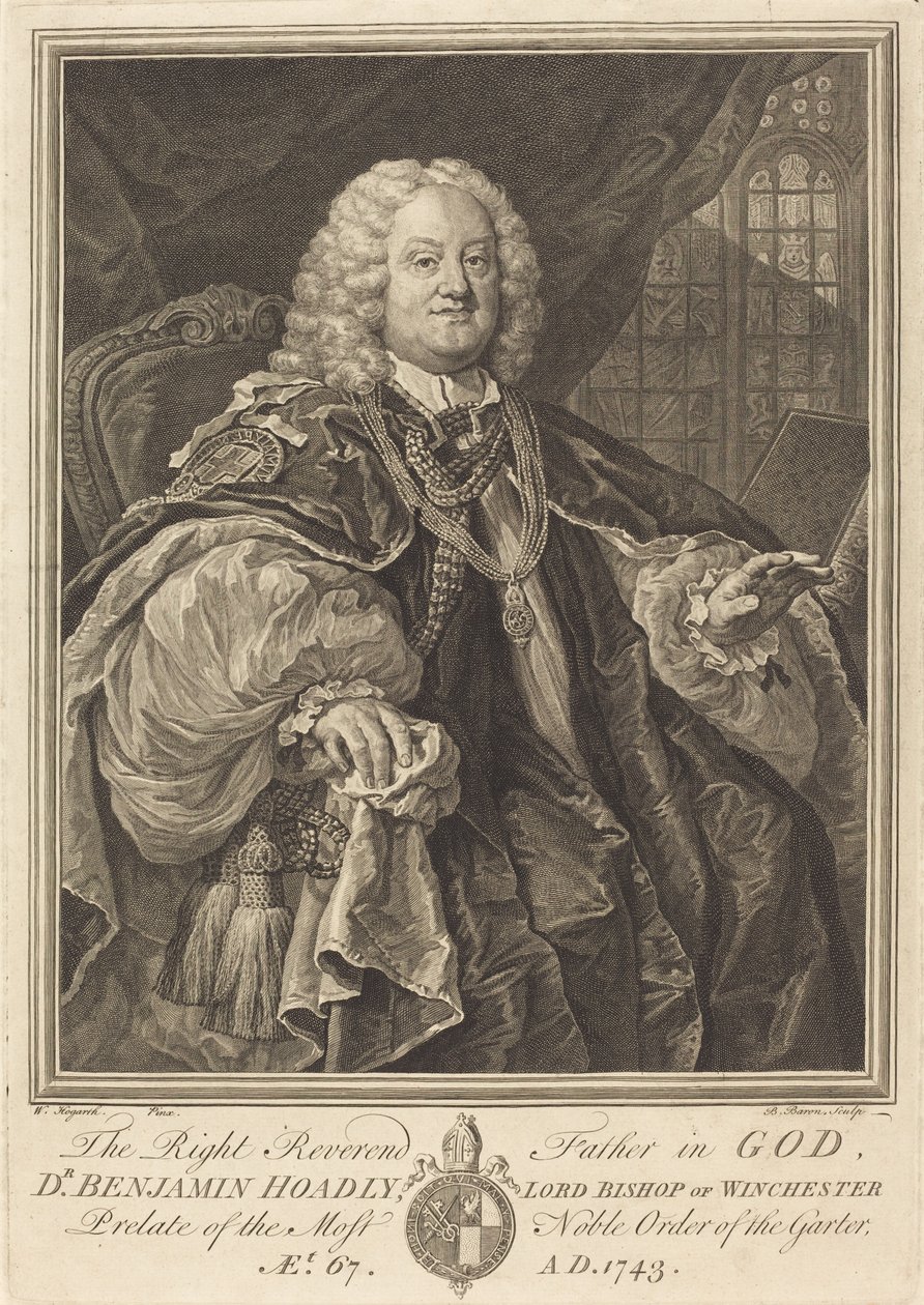 Bisschop Hoadly, 1743 door Bernard Baron