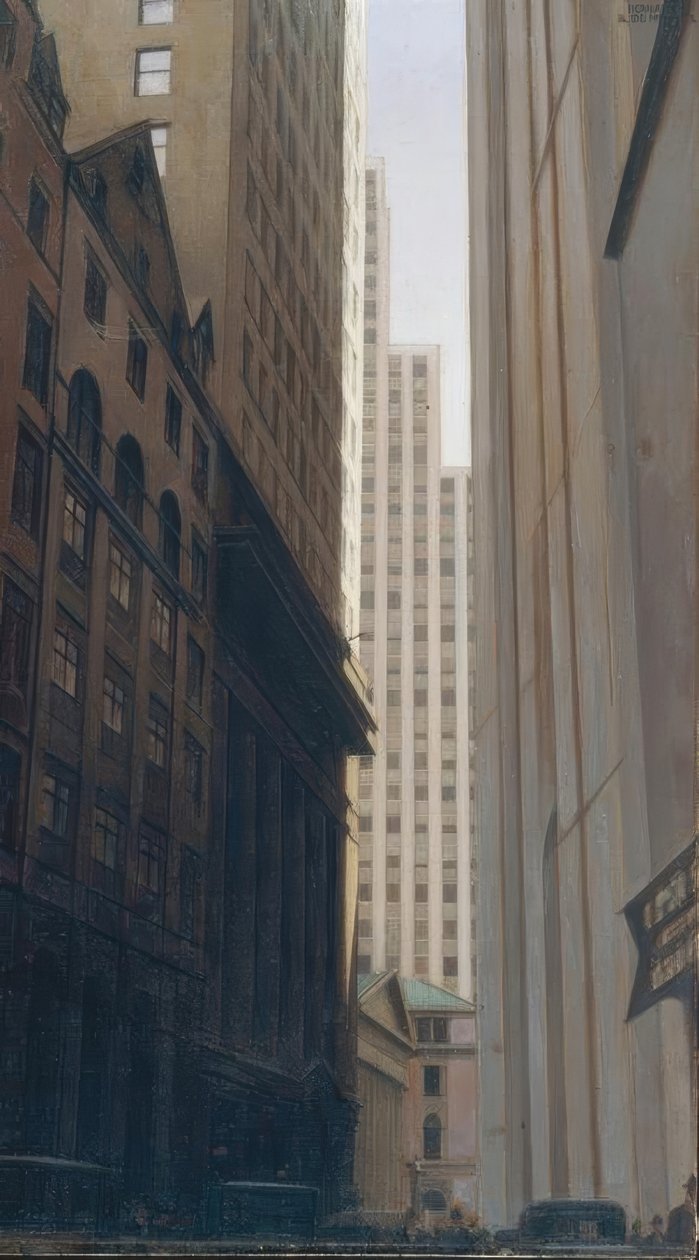 Uitzicht op Wall Street door Bernard Boutet de Monvel