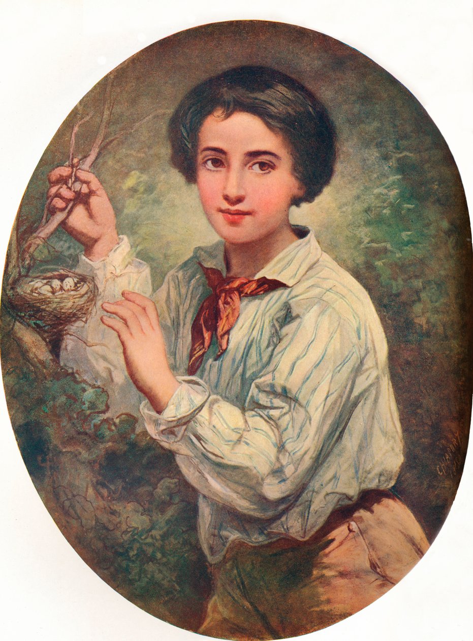 Jongen met Vogelnest, 1852 door Bernard Charles Chiapory