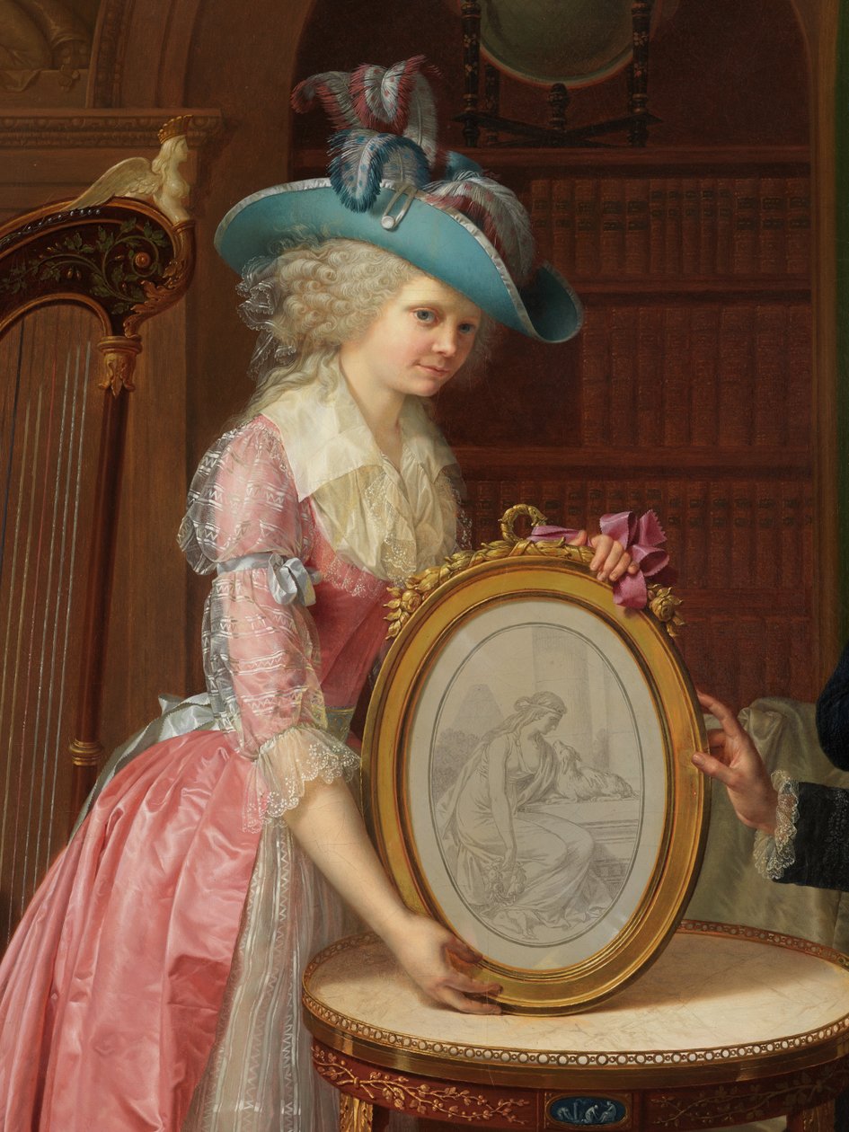 (detail) van Portret van de Familie Villers door Bernard Duvivier