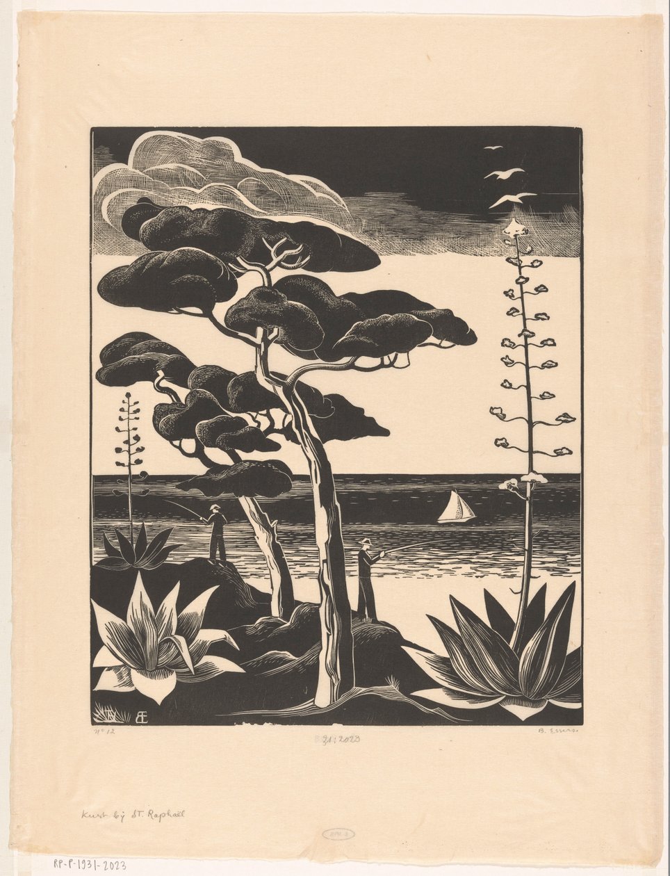 Kust bij Saint-Raphaël door Bernard Essers (signed by artist)
